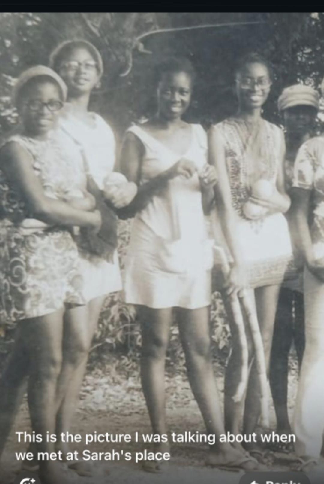 Out with friends in her youth.