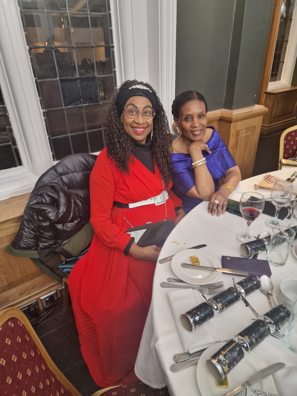 Sharing a meal with a dear friend.