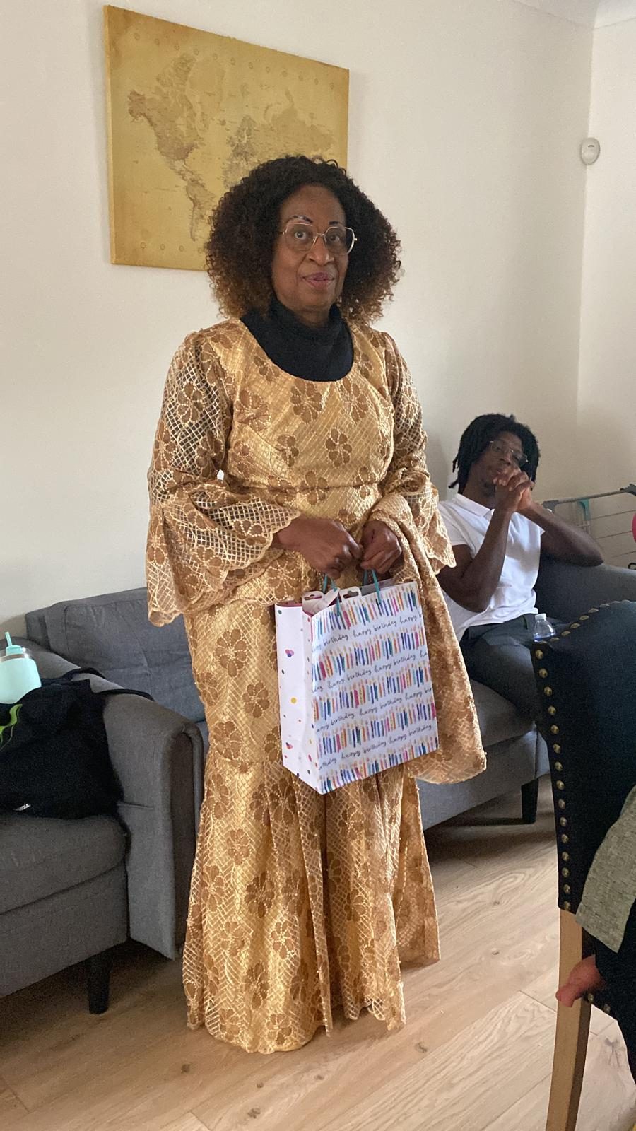 Receiving a gift on a special day.